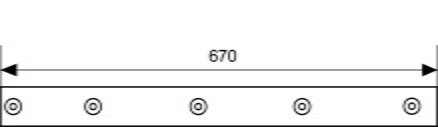 Kluzná lišta L=670mm 650686.0