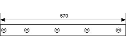 Kluzná lišta L=670mm 650686.0